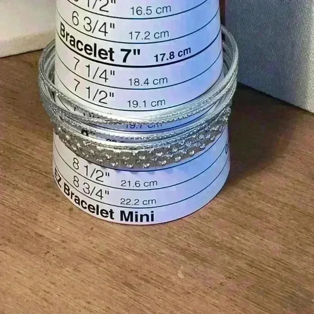 Silver Bracelets - Set of 6, 2 Patterns